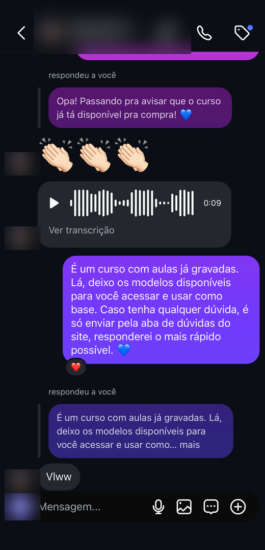 Depoimento de aluno
