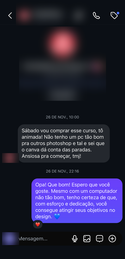 Depoimento de aluno