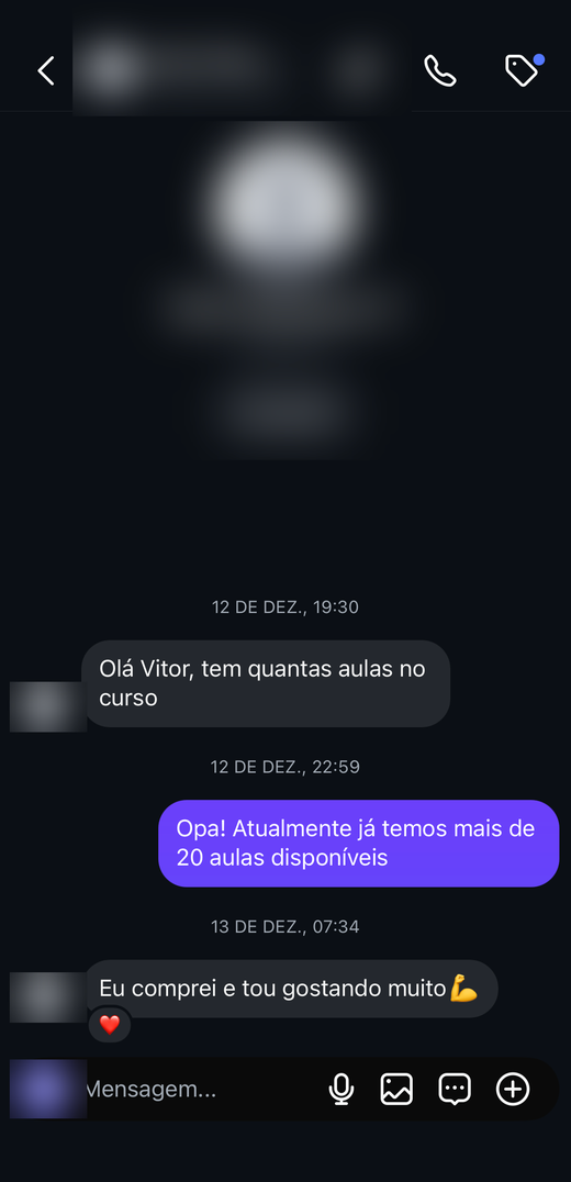 Depoimento de aluno
