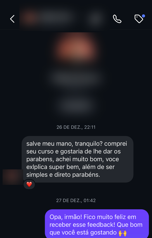 Depoimento de aluno