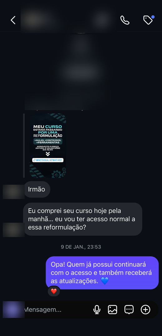 Depoimento de aluno
